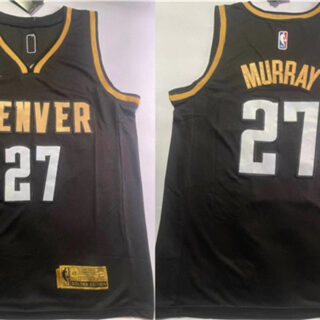 Men's Denver Nuggets #27 Jamal Murray Black With NO.6 Patch Stitched Jersey