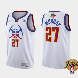 Men's Denver Nuggets #27 Jamal Murray White 2023 Finals Earned Edition Stitched Basketball Jersey