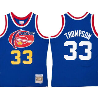 Men's Denver Nuggets #33 David Thompson Blue 1975-76 Mitchell & Ness Swingman Stitched Jersey