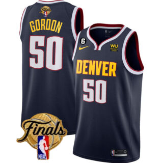 Men's Denver Nuggets #50 Aaron Gordon Navy 2023 Finals Icon Edition With NO.6 Patch Stitched Basketball Jersey