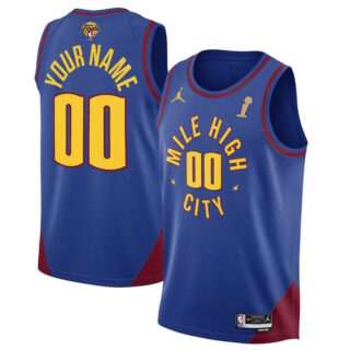 Men's Denver Nuggets Active Player Custom Blue 2023 Finals Champions Statement Edition Stitched Basketball Jersey