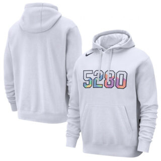 Men's Denver Nuggets White 2024 25 City Edition Essential Club Pullover Hoodie