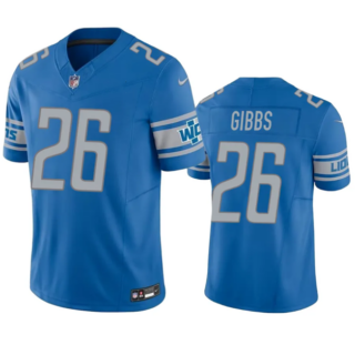 Men's Detroit Lions #26 Jahmyr Gibbs Blue 2023 F.U.S.E. Vapor Untouchable Limited Stitched Football Jersey
