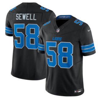 Men's Detroit Lions #58 Penei Sewell Black 2024 F.U.S.E. 2nd Alternate Vapor Limited Stitched Jersey