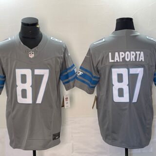 Men's Detroit Lions #87 Sam LaPorta Grey 2023 F.U.S.E. Vapor Untouchable Limited Stitched Jersey