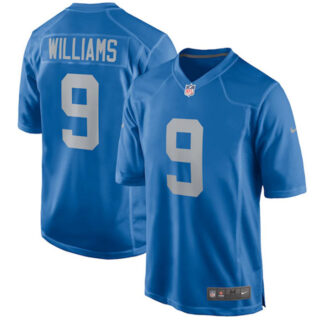 Men's Detroit Lions #9 Jameson Williams 2022 Blue Stitched Game Jerseys