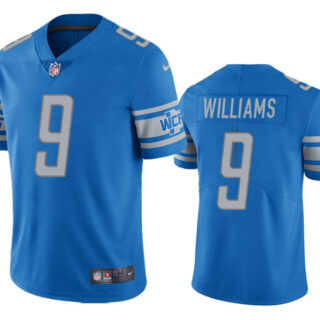 Men's Detroit Lions #9 Jameson Williams Blue Vapor Untouchable Limited Stitched Jersey
