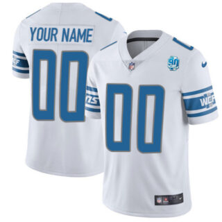 Men's Detroit Lions Active Player Custom White 2023 F.U.S.E. 90th Anniversary Vapor Untouchable Limited Stitched Jersey