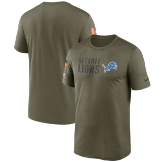 Men's Detroit Lions Olive 2022 Salute To Service Legend Team T-Shirt