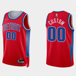 Men's Detroit Pistons Active Player Custom 75th Anniversary Red Stitched Jersey