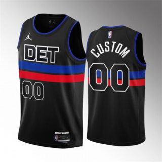 Men's Detroit Pistons Active Player Custom Black 2022 23 Statement Edition Stitched Jersey