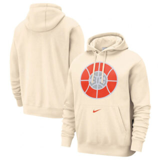 Men's Detroit Pistons Tan 2024 25 City Edition Essential Club Pullover Hoodie