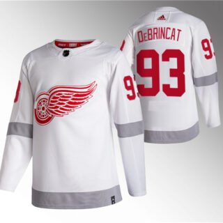 Men's Detroit Red Wings #93 Alex DeBrincat White 2020-21 Reverse Retro Stitched Jersey