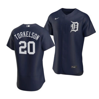 Men's Detroit Tigers #20 Spencer Torkelson Navy Flex Base Stitched Jersey