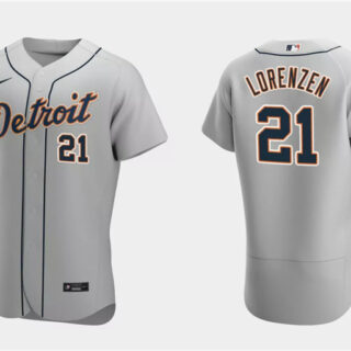 Men's Detroit Tigers #21 Michael Lorenzen Grey Flex Base Stitched Jersey