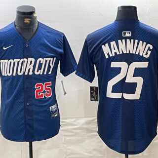 Men's Detroit Tigers #25 Matt Manning 2024 Navy City Connect Cool Base Limited Stitched Jerseys