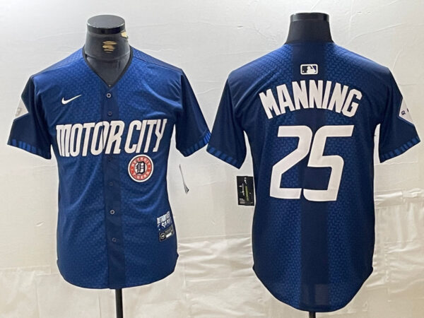 Men's Detroit Tigers #25 Matt Manning 2024 Navy City Connect Cool Base Limited Stitched Jerseys