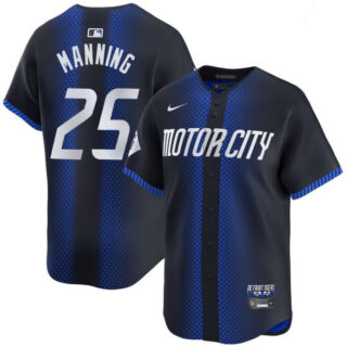 Men's Detroit Tigers #25 Matt Manning 2024 Navy City Connect Cool Base Limited Stitched Jersey