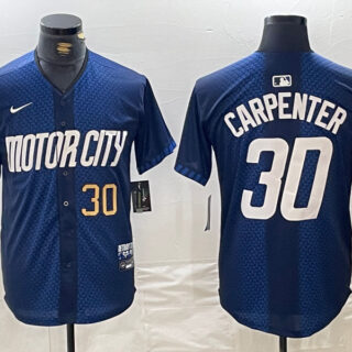Men's Detroit Tigers #30 Kerry Carpenter 2024 Navy City Connect Cool Base Limited Stitched Jerseys