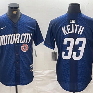 Men's Detroit Tigers #33 Colt Keith 2024 Navy City Connect Cool Base Limited Stitched Jerseys