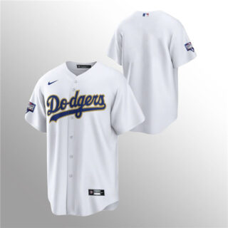 Men's Dodgers White 2021 Gold Program Replica Jersey