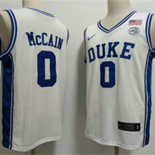 Men's Duke Blue Devils #0 Jared McCAIN White College Basketball Jersey