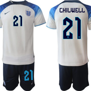 Men's England #21 Chilwell White Home Soccer Jersey Suit