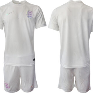 Men's England Blank White Home Soccer Jersey Suit