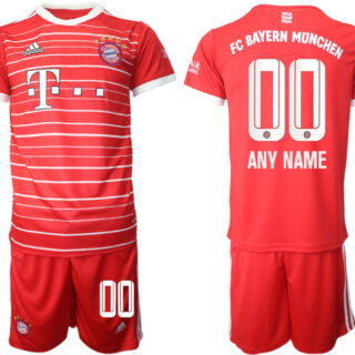 Men's FC Bayern Munich Custom 22 23 Red Home Soccer Jersey Suit
