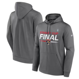 Men's Florida Panthers Gray 2023 Stanley Cup Final Authentic Pro Pullover Hoodie