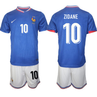 Men's France #10 Zidane Blue 2024-25 Home Soccer Jersey