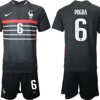 Men's France #6 Pogba Black Home Soccer Jersey Suit