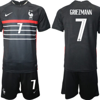 Men's France #7 Girezmann Black Home Soccer Jersey Suit