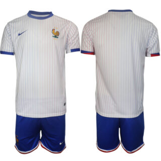 Men's France Blank White 2024-25 Away Soccer Jersey