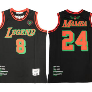 Men's Front #8 Back #24 Mamba Grinch Black Red Green Basketball Jersey