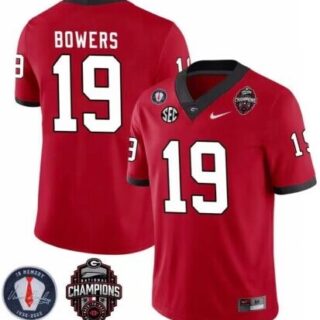 Men's Georgia Bulldogs Custom Red 2022 National Champions Stitched Football Jersey