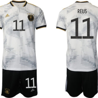 Men's Germany #11 Reus White Home Soccer Jersey Suit