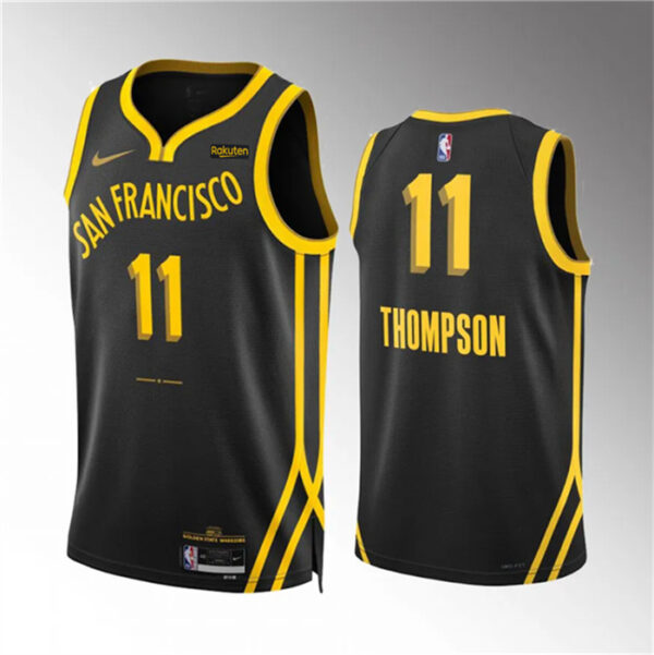 Men's Golden State Warriors #11 Klay Thompson Black 2023 24 City Edition Stitched Basketball Jersey
