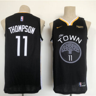 Men's Golden State Warriors #11 Klay Thompson Black Stitched Basletball Jersey