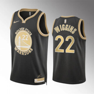 Men's Golden State Warriors #22 Andrew Wiggins Black 2024 Select Series Stitched Basketball Jersey