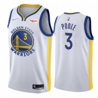 Men's Golden State Warriors #3 Jordan Poole 2022 White 75th Anniversary Stitched Jersey
