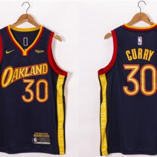 Men's Golden State Warriors #30 Stephen Curry Black NEW 2021 Nike City Edition Stitched Jersey With Sponsor Logo