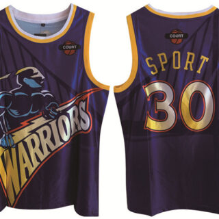 Men's Golden State Warriors #30 Stephen Curry Purple Print Basketball Jersey