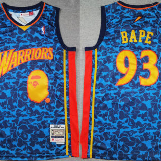 Men's Golden State Warriors #93 Bape Royal Throwback Stitched Jersey