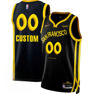 Men's Golden State Warriors Active Player Custom Black 2023 24 City Edition Stitched Basketball Jersey