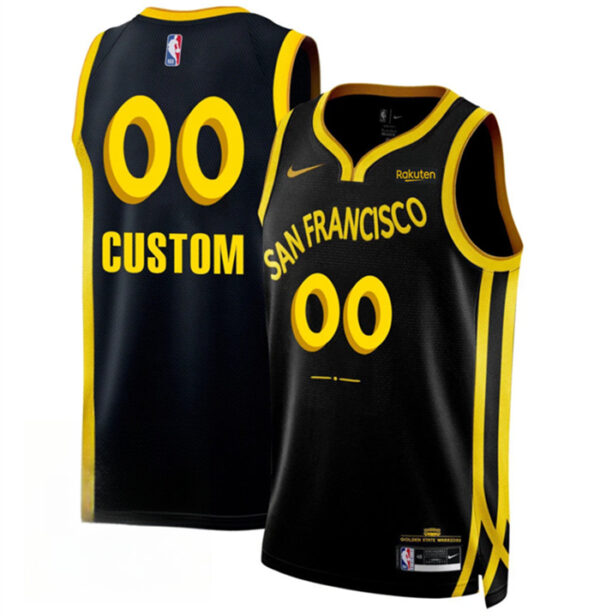 Men's Golden State Warriors Active Player Custom Black 2023 24 City Edition Stitched Basketball Jersey