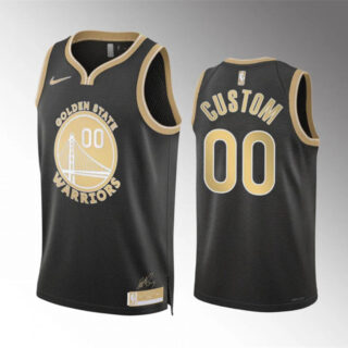 Men's Golden State Warriors Active Player Custom Black 2024 Select Series Stitched Basketball Jersey