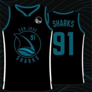 Men's Golden State Warriors X San Jose Sharks #91 Black Basketball Jersey