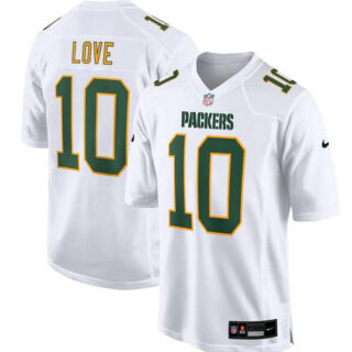 Men's Green Bay Packers #10 Jordan Love White Fashion Stitched Game Jersey