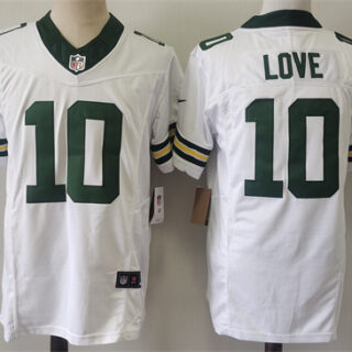 Men's Green Bay Packers #10 Jordan Love White Vapor 2024 F.U.S.E. Limited Stitched Football Jersey